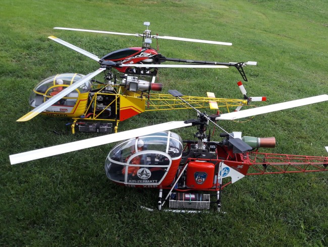 Modellhubschrauber dürfen vor dem Haus Buchsteiner in Filzmoos fliegen